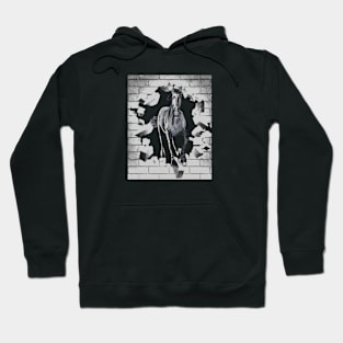 Horse running through the Wall! Hoodie